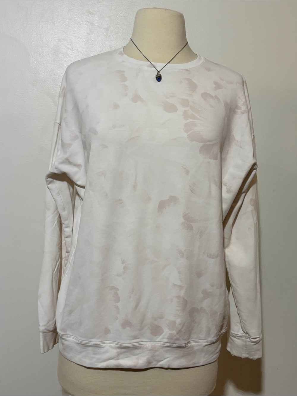 Athleta White Floral Crewneck Pullover